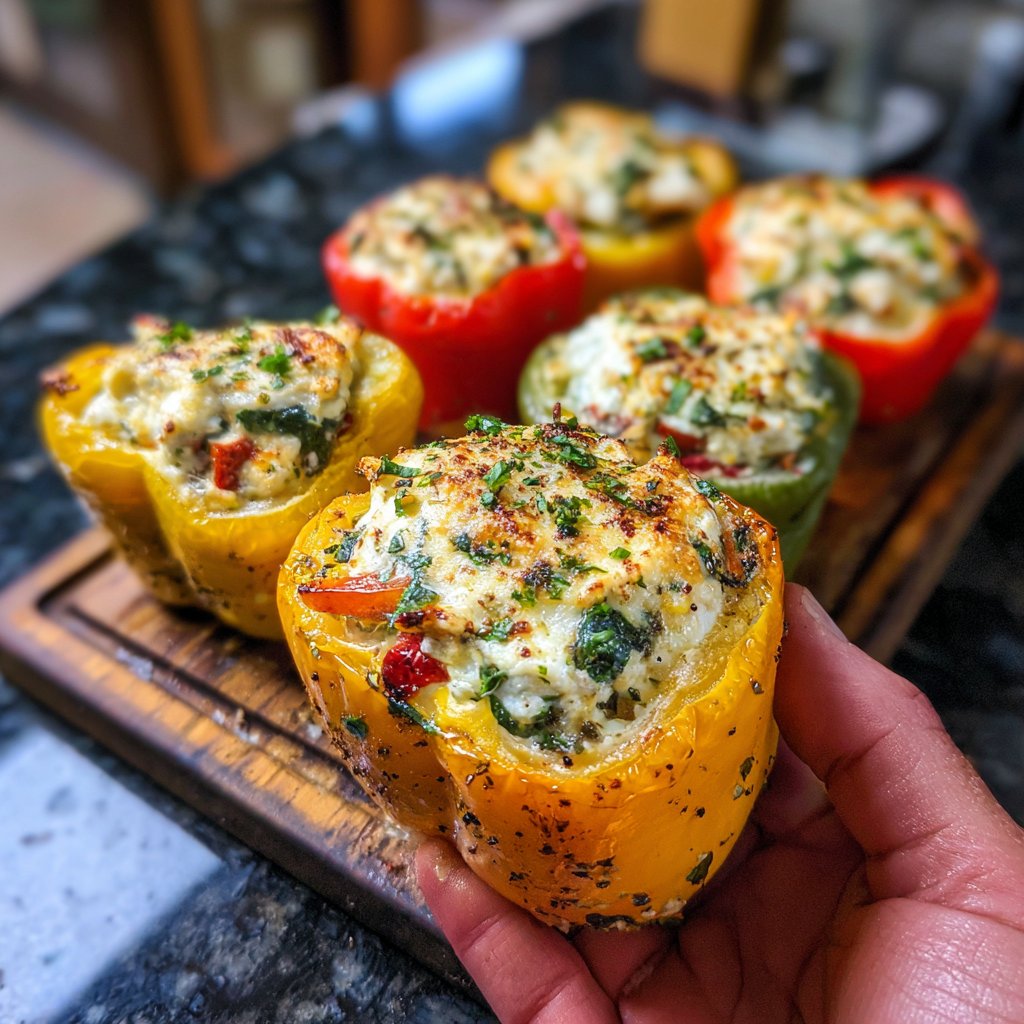 Basil and Ricotta Stuffed Peppers