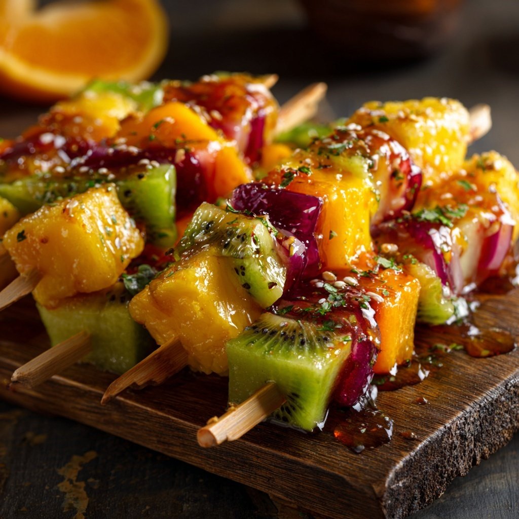 Tropical Fruit Salad Skewers