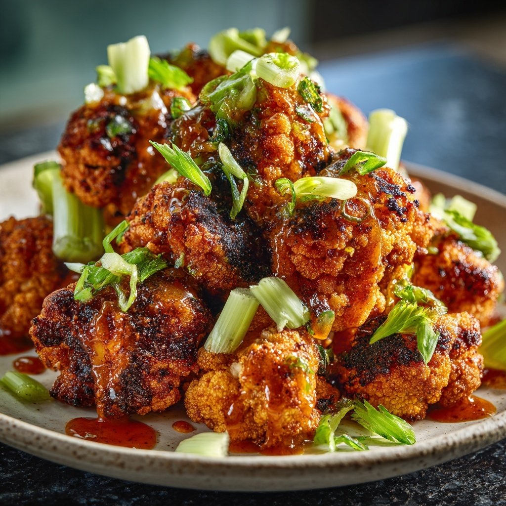 Buffalo Cauliflower Bites with Sauce