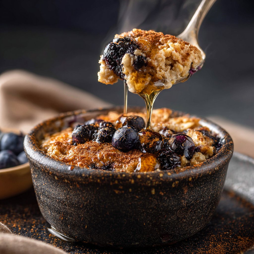 Baked Blueberry Protein Oatmeal