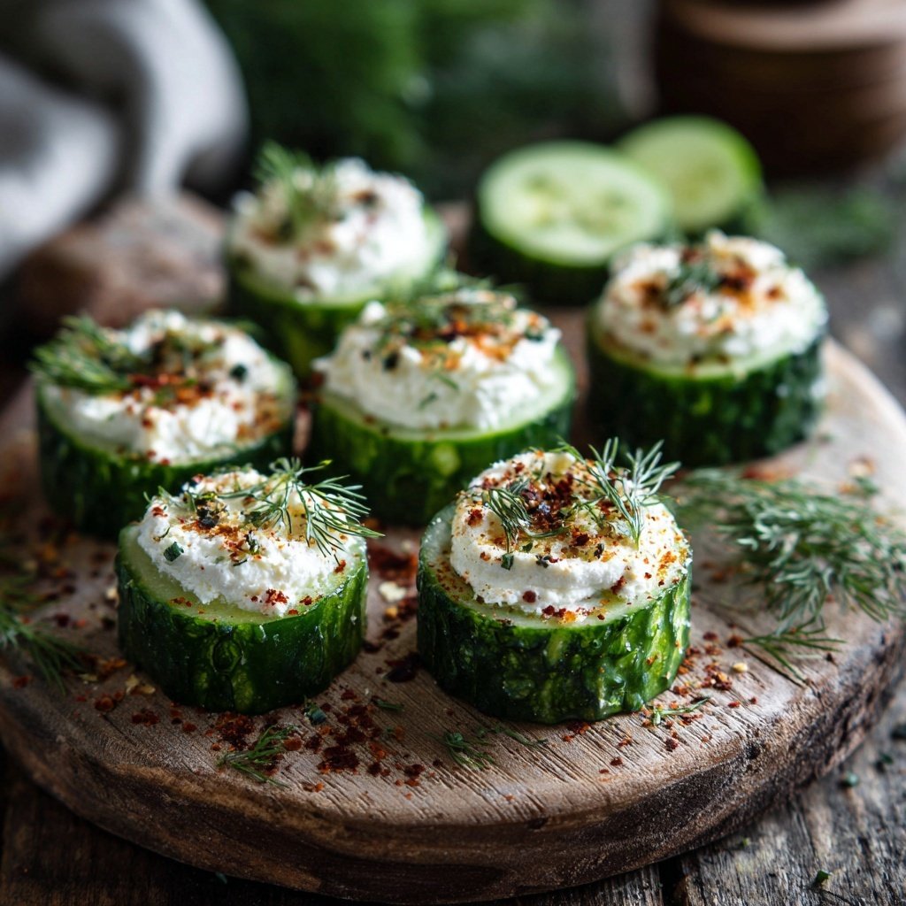 Herbed Cucumber Rounds with Cream Cheese