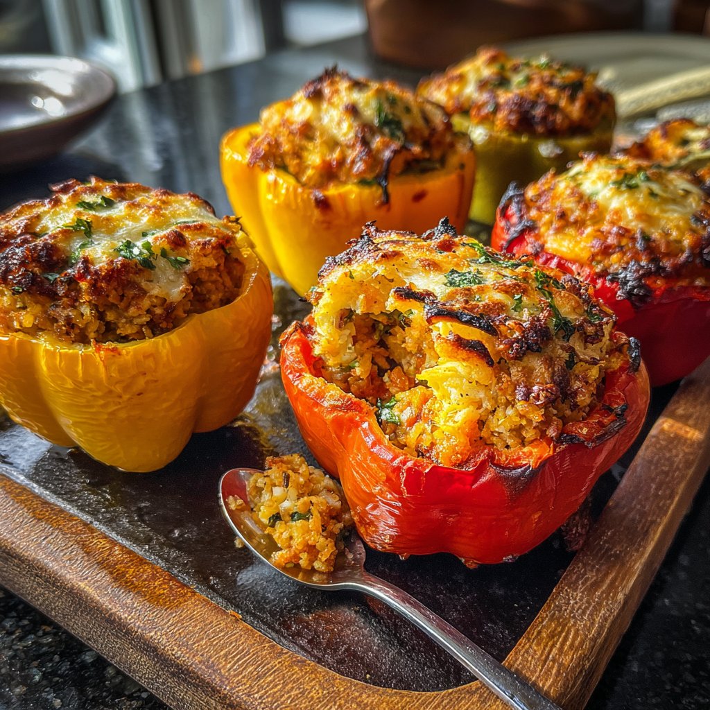 Ground Turkey Stuffed Peppers
