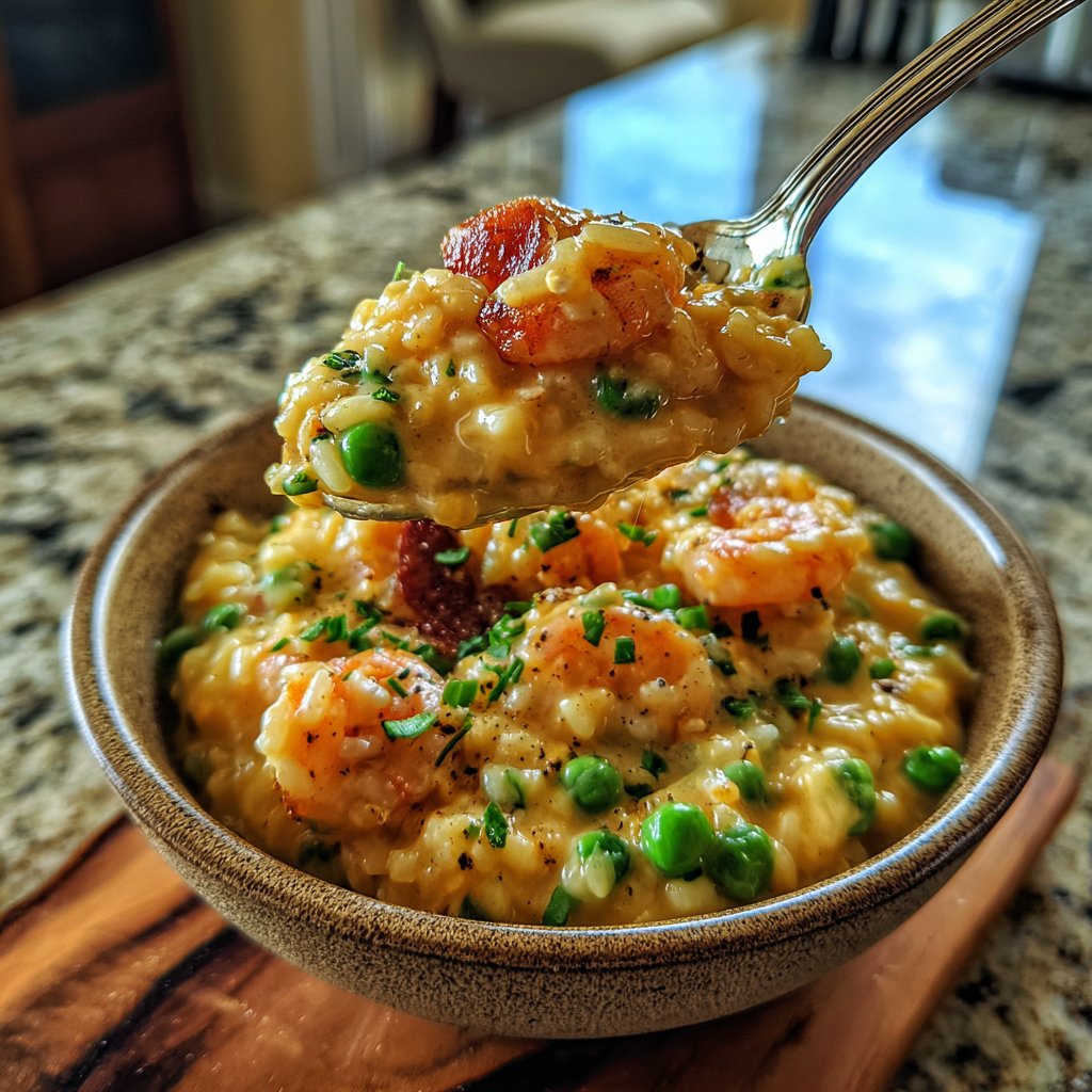 Creamy Shrimp and Pea Risotto