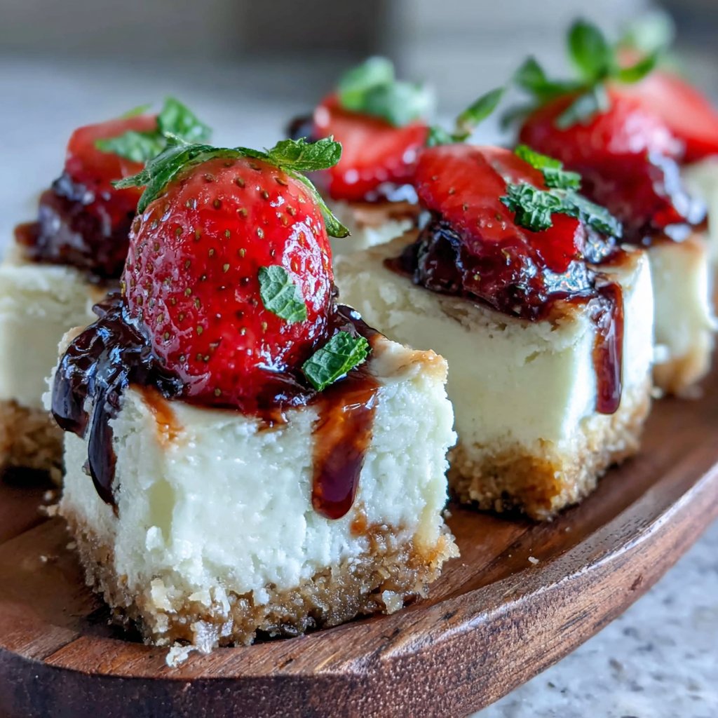 Strawberry-Balsamic Cheesecake Bites
